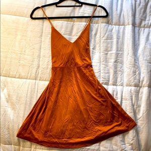 Orange-brown spaghetti strap dress